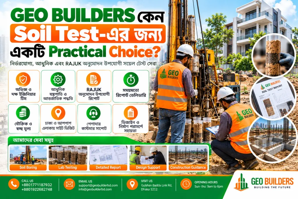 GEO BUILDERS কেন Soil Test-এর জন্য একটি Practical Choice