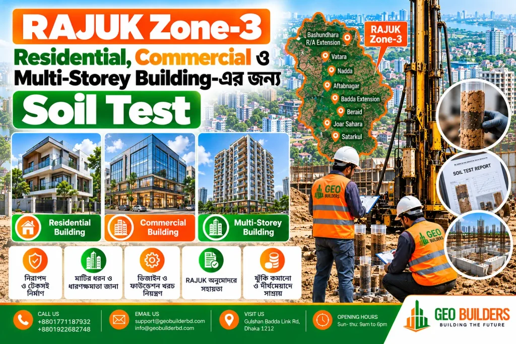 RAJUK Zone-3-Residential, Commercial ও Multi-Storey Building-এর জন্য Soil Test