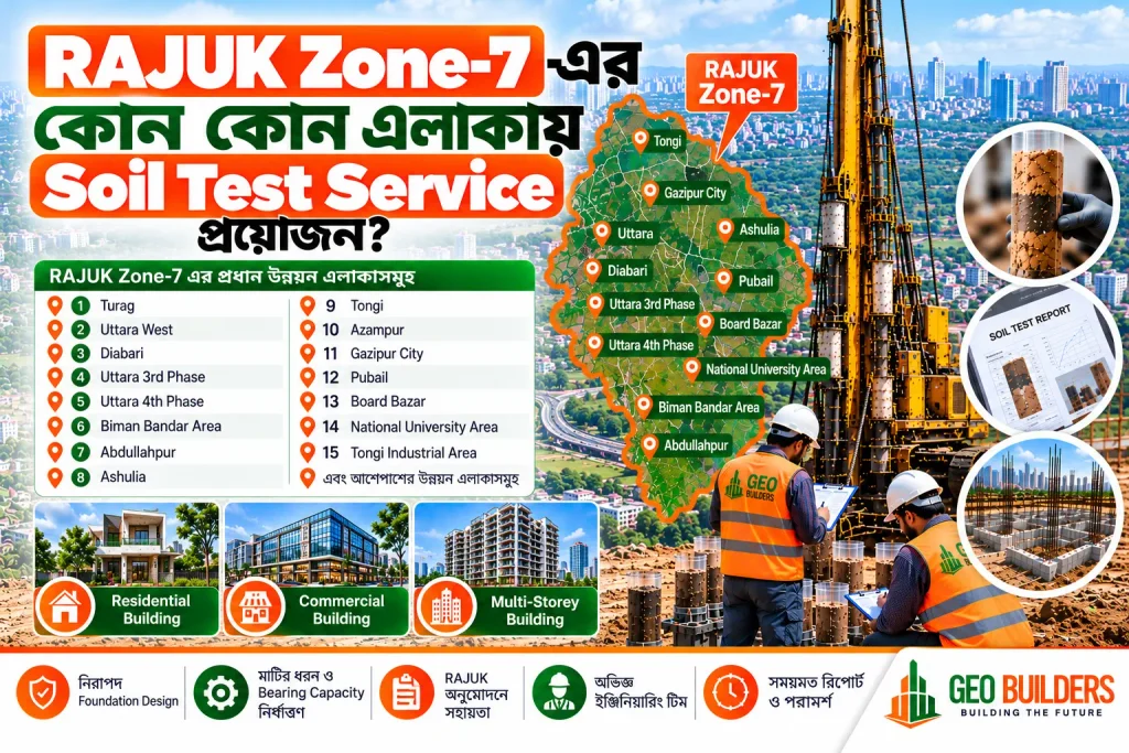 RAJUK Zone-7-এর কোন কোন এলাকায় Soil Test Service প্রয়োজন
